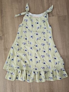 Little QQ Girls Floral Tie-Shoulder Sundress - Light Green Size 7-8 Girls